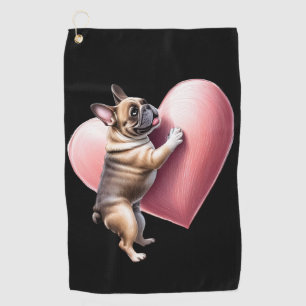 Französische Bulldogge I love you Golf Towel