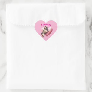 Französische Bulldogge I love you Heart Sticker
