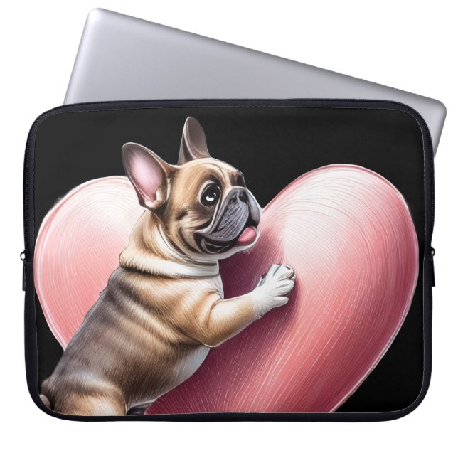 Französische Bulldogge I love you Laptop Sleeve (Front)