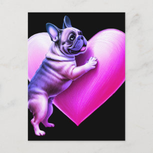 Französische Bulldogge I love you Postcard