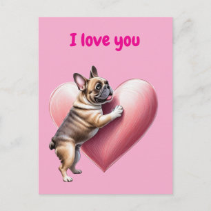 Französische Bulldogge I love you Postcard
