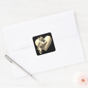 Französische Bulldogge I love you Square Sticker