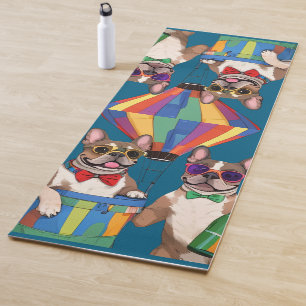 französische Bulldogge im Heißluftballon Yoga Mat
