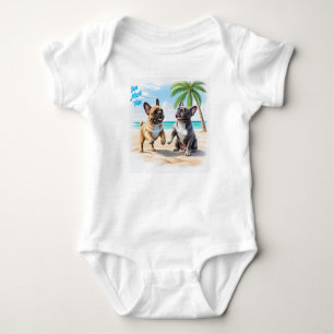 französische Bulldogge im Sommer Baby Bodysuit