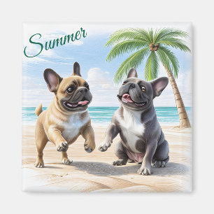 französische Bulldogge im Sommer Magnet