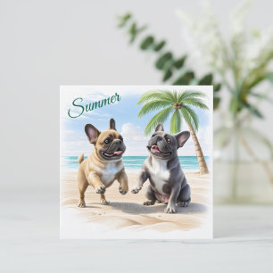 französische Bulldogge im Sommer Save The Date