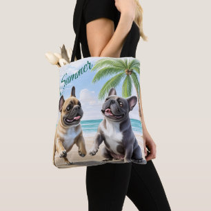 französische Bulldogge im Sommer Tote Bag