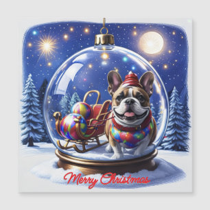 Französische Bulldogge in Weihnachtskugel