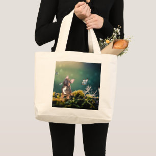 französische Bulldogge Jumbo Stoffbeutel Large Tote Bag