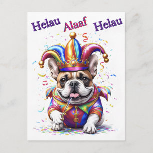 Französische Bulldogge Karneval French Bulldog Postcard