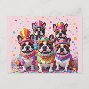 Französische Bulldogge Karneval French Bulldog Postcard