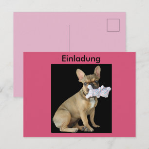 Französische Bulldogge kleiner Welpe Invitation Postcard