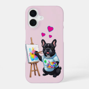 Französische Bulldogge Künstler French Bulldog iPhone 16 Case