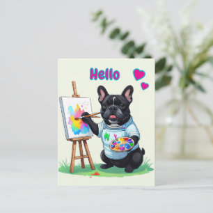 Französische Bulldogge Künstler French Bulldog Postcard