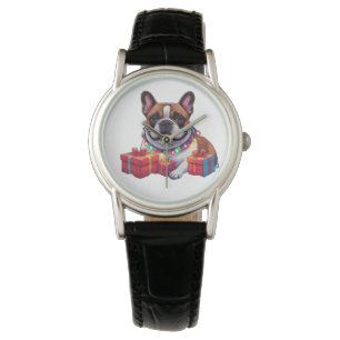 Französische Bulldogge Lichterkette Weihnachten Watch