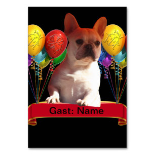 französische Bulldogge mit Ballons Table Number
