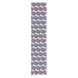 Französische Bulldogge mit Christbaumkugel Short Table Runner