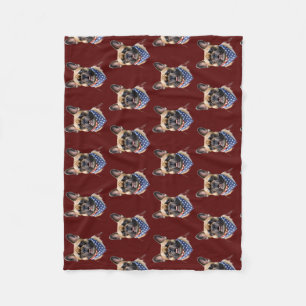 französische Bulldogge mit Halstuch Amerika Fleece Blanket