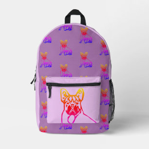 Französische Bulldogge mit Herz Comic  Printed Backpack