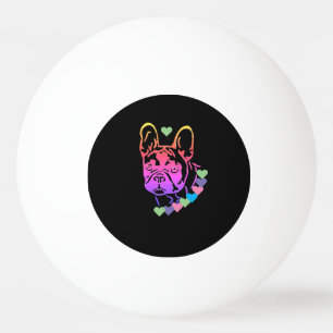 französische Bulldogge mit Herzen Tischtennisball Ping Pong Ball