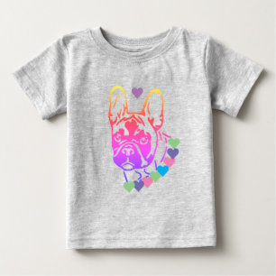 französische Bulldogge mit Herzhalsband   Baby T-s T-Shirt