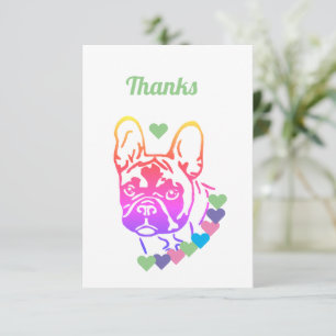 französische Bulldogge mit Herzhalsband Dankeskar Thank You Card