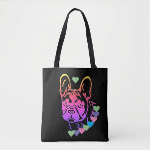 französische Bulldogge mit Herzhalsband Tasche  Tote Bag