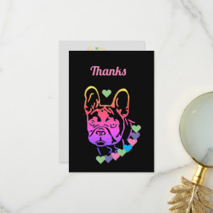 französische Bulldogge mit Herzhalsband  Thank You Card