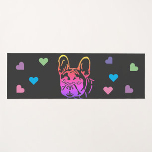 französische Bulldogge mit Herzhalsband  Yoga Mat