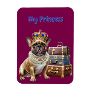 französische Bulldogge mit Koffer und Perlen Magnet