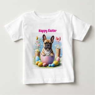 Französische Bulldogge mit Ostereiern Baby T-Shirt