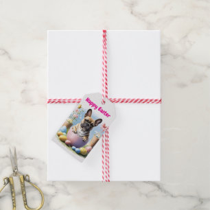 Französische Bulldogge mit Ostereiern  Gift Tags