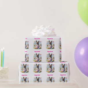 Französische Bulldogge mit Ostereiern Wrapping Paper