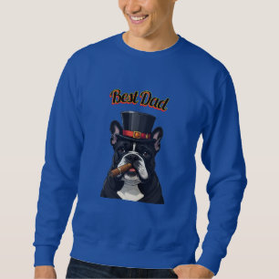 Französische Bulldogge mit Zigarre Vatertag Sweatshirt