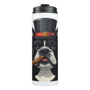 Französische Bulldogge mit Zigarre Vatertag Thermal Tumbler
