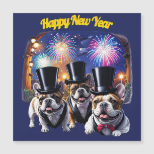 Französische Bulldogge Neujahr Feier