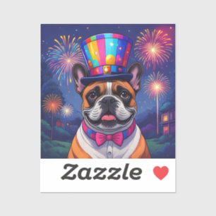 Französische Bulldogge Neujahr Feier