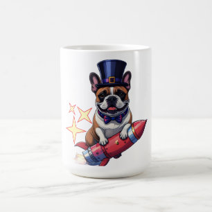 Französische Bulldogge Neujahr lustig  Rakete Coffee Mug