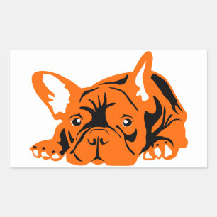 Französische Bulldogge orange schwarz Rectangular Sticker