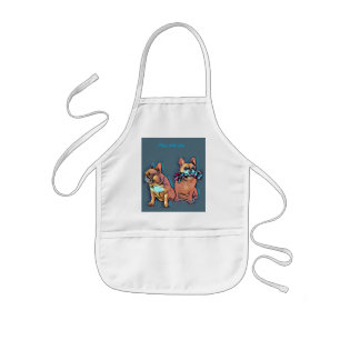 Französische Bulldogge play with fun Kids Apron