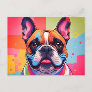 Französische Bulldogge Popart French Bulldog Holiday Postcard