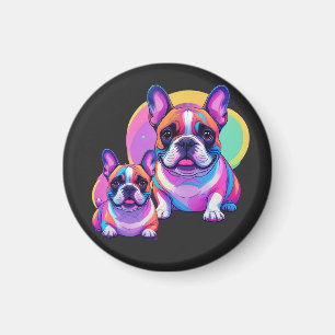 Französische Bulldogge Popart French Bulldog Magnet