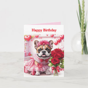 Französische Bulldogge Rosen French Bulldog Invitation