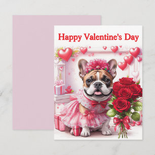 Französische Bulldogge Rosen French Bulldog Invitation