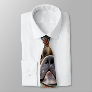 Französische Bulldogge Schlittenfahrt Tie