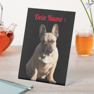 Französische Bulldogge Sockelschild Tischschild  Pedestal Sign