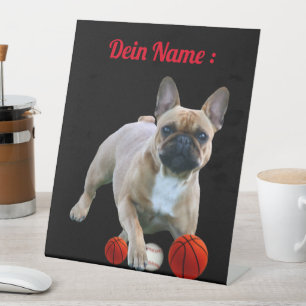 Französische Bulldogge Sockelschild Tischschild  Pedestal Sign