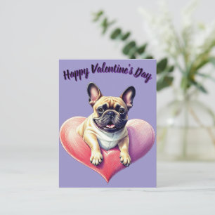 Französische Bulldogge Springt aus  Herz Postcard