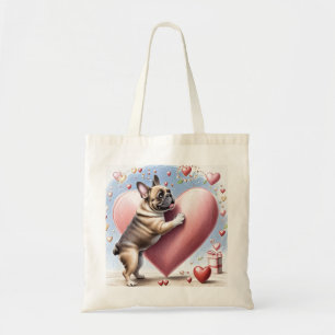 Französische Bulldogge Springt aus  Herz Tote Bag