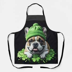 Französische Bulldogge St. Patrick's Day Kleeblatt Apron